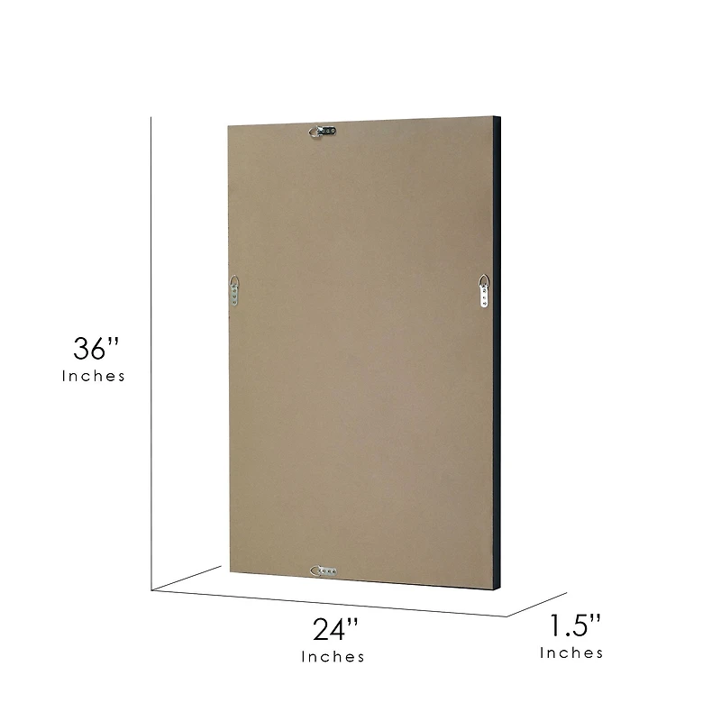 Head West Black Metro Beaded Glass Framed Vanity Mirror - 36" x 24"