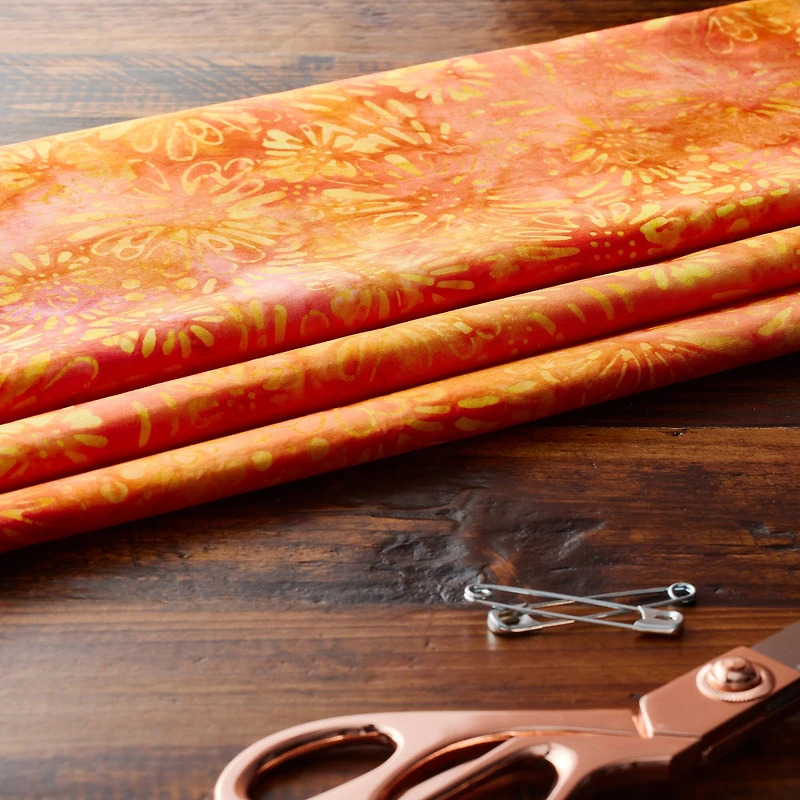 Feldman Premium Indonesian Batik Pink & Orange Tie Dye Cotton Fabric