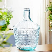 17" Blue Glass Farmhouse Vase