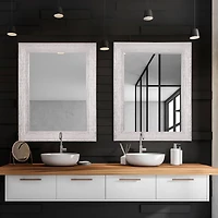 Head West 29" Chrome Textured Frame Accent Wall Mirror