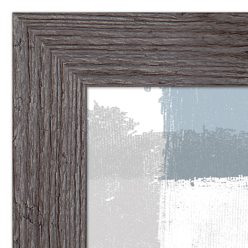 Painterly Blue Abstract Wall Print in Western Gray Frame