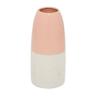 Pink Ceramic Modern Vase, 11" x 5" x 5"