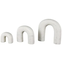 White Marble Abstract Arched Sculptures, 3ct.