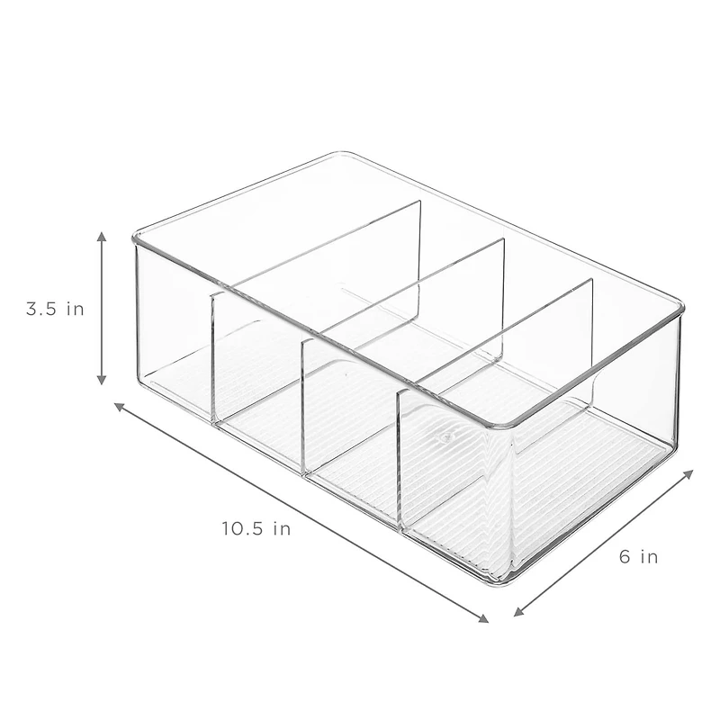 Sorbus Clear Storage Bins with 3 Dividers