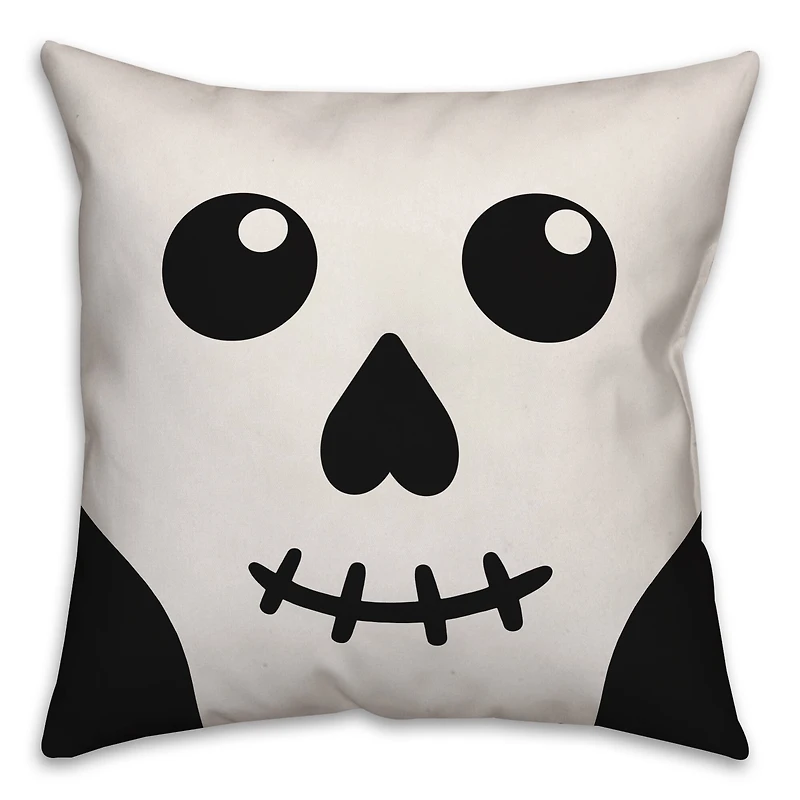 Skull Face Spun Poly Throw Pillow