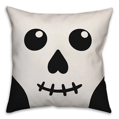 Skull Face Spun Poly Throw Pillow