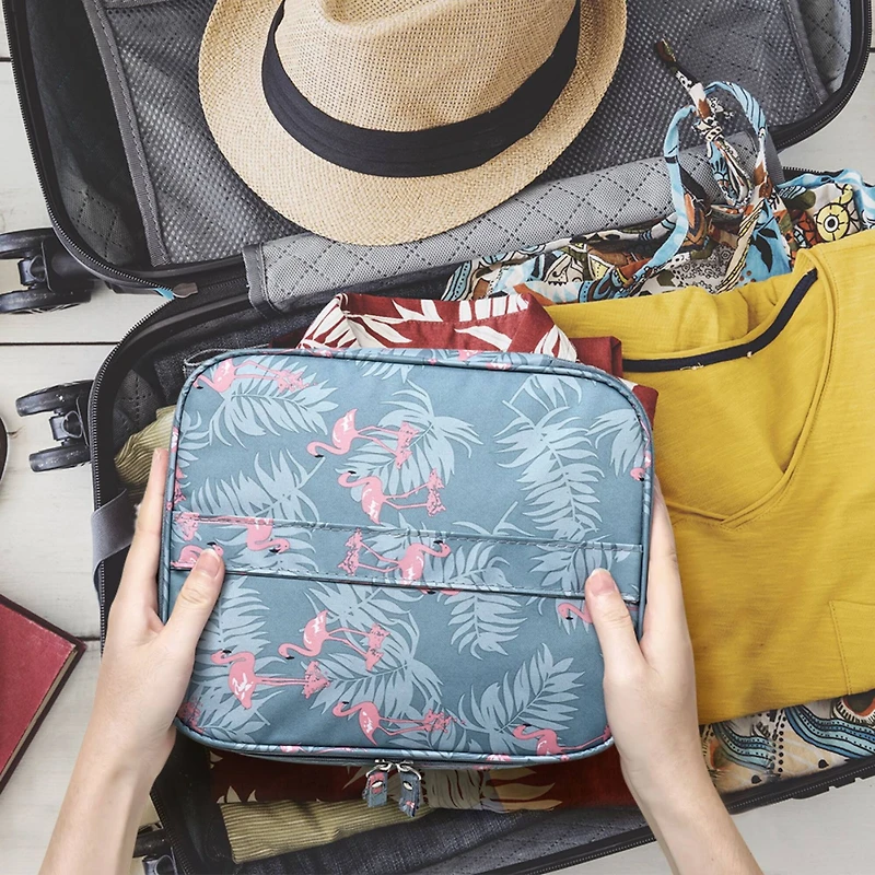 NEX™ Blue Cosmetic Organizer with Adjustable Divider