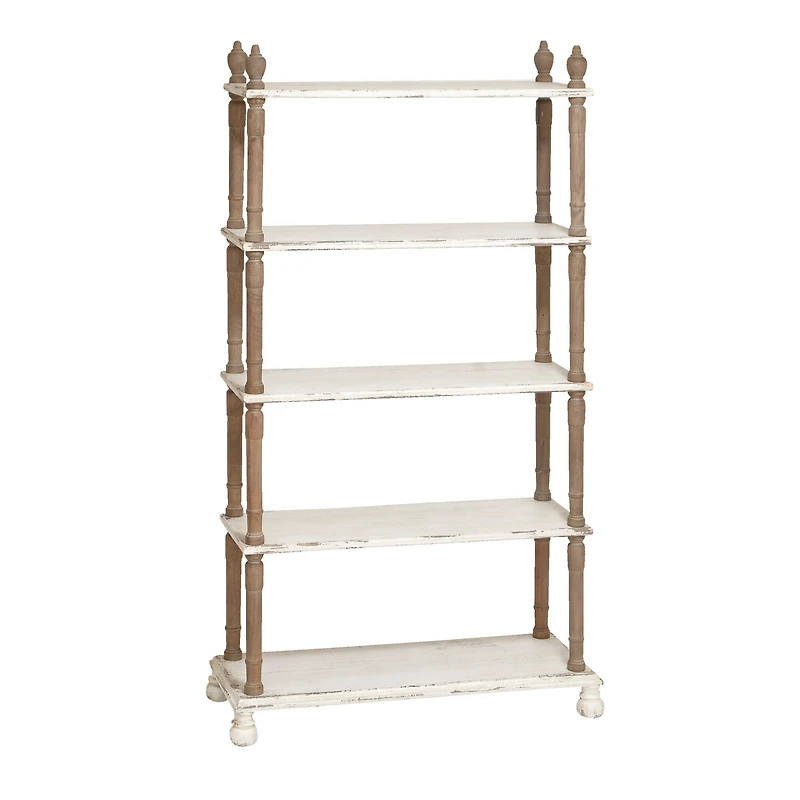 White Wood Farmhouse Shelving Unit