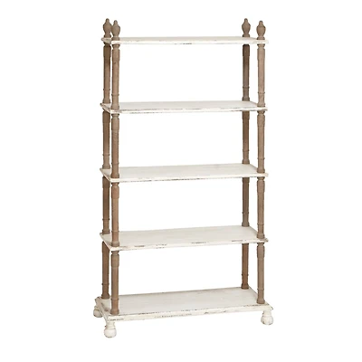 White Wood Farmhouse Shelving Unit