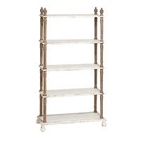 White Wood Farmhouse Shelving Unit