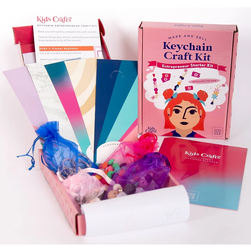 Kids Crafts Make & Sell Keychain Crafting Business Entrepreneur Starter Kit