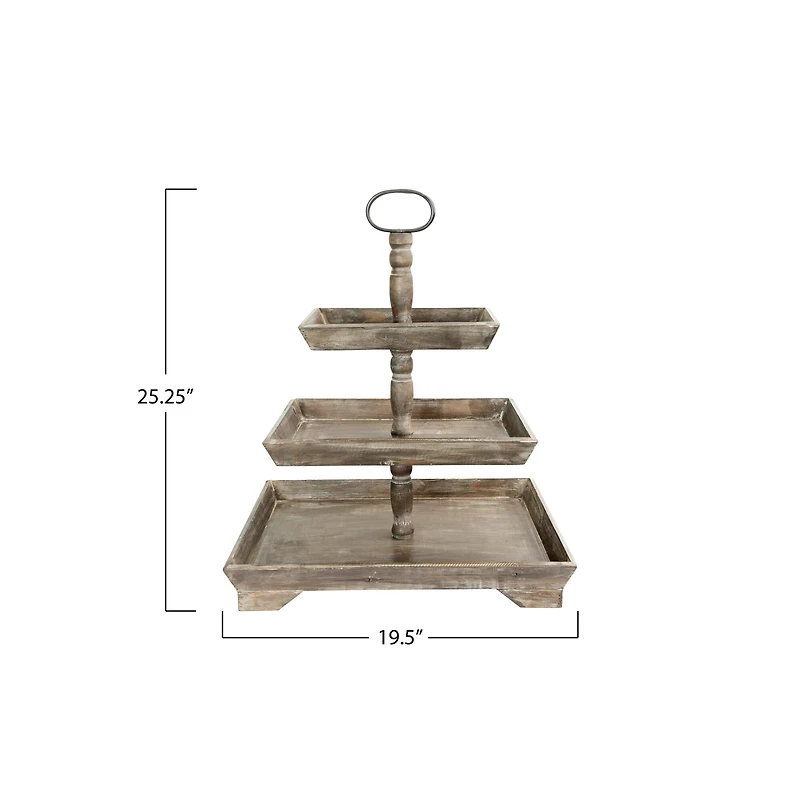 Hello Honey® 25" Decorative 3 Tier Tray