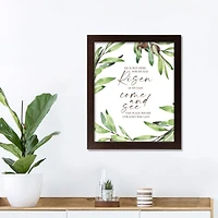 He Has Risen Olives 1 11" x 14" Walnut Framed Print Under Plexiglass
