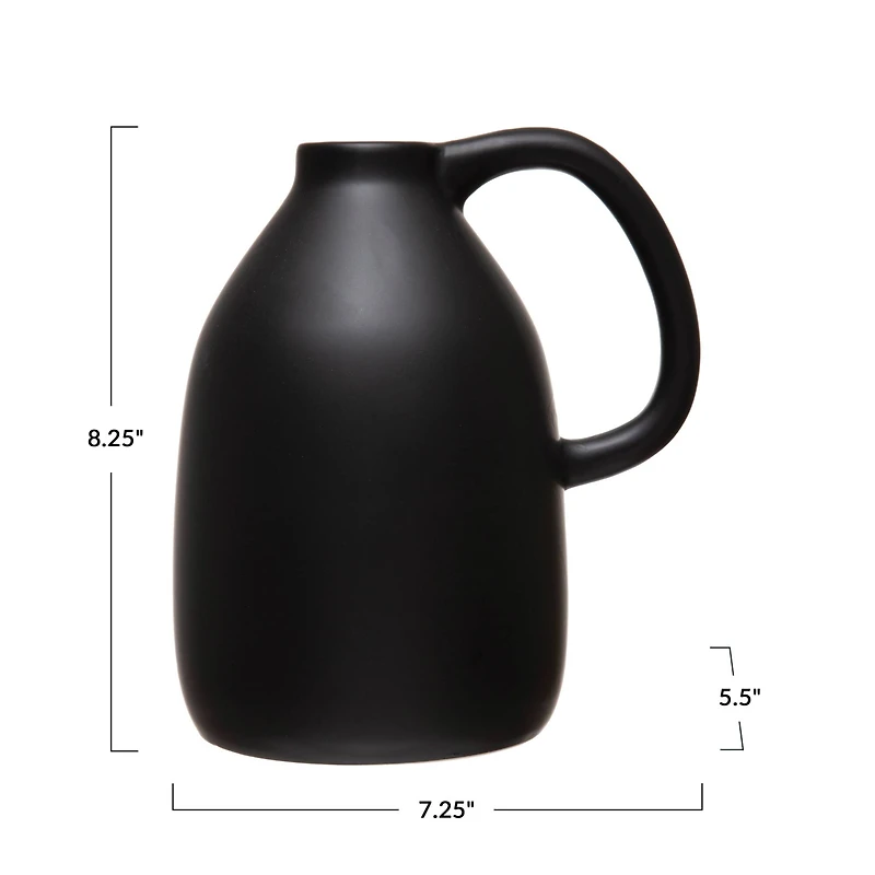 Hello Honey® 8" Matte Black Dolomite Vase