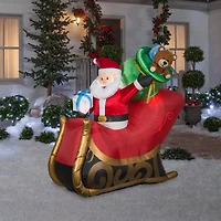 6.5ft. Airblown® Inflatable Christmas Lightshow Mixed Media Santa's Sleigh