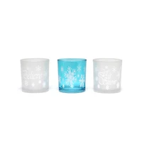 Elegant Designs™ Blue Frost Winter Wonderland Candle Holder Set