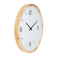 23" Light Brown Framed Wall Clock