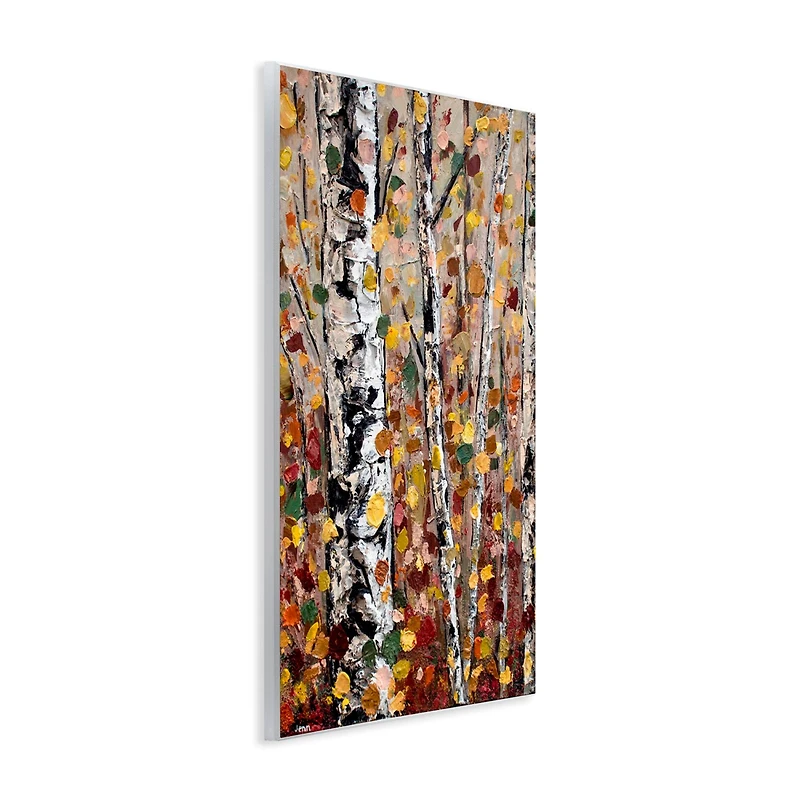 Stupell Industries Autumn Birch Trees Abstract Leaves Wall Plaque Art