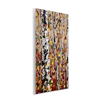 Stupell Industries Autumn Birch Trees Abstract Leaves Wall Plaque Art