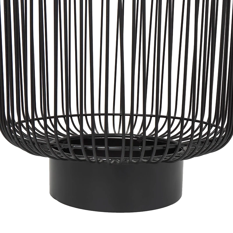 22" Black Aluminum Open Frame Wire Accent Table