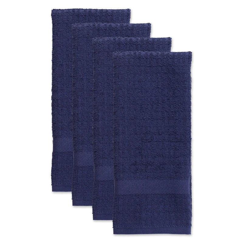 DII® Solid Blue Waffle Terry Dishtowel, 4ct.