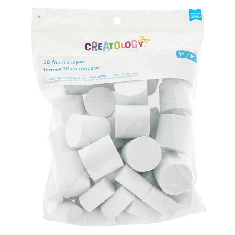White 3D Foam Cylinders by Creatology™