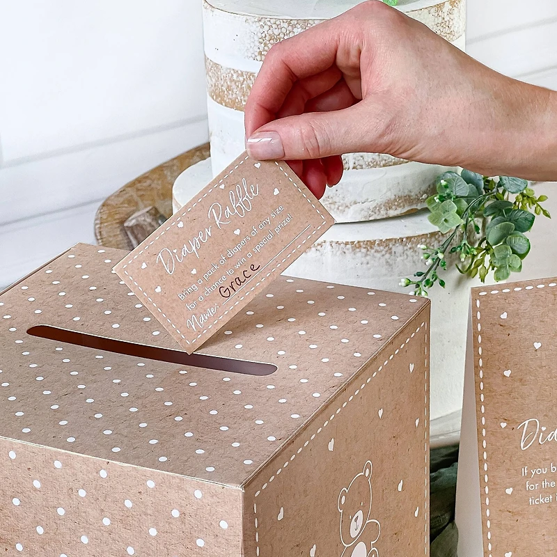 Kate Aspen® Kraft Bear Diaper Raffle & Scratch Off Game Set