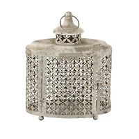 Beige Metal Rustic Lantern Set