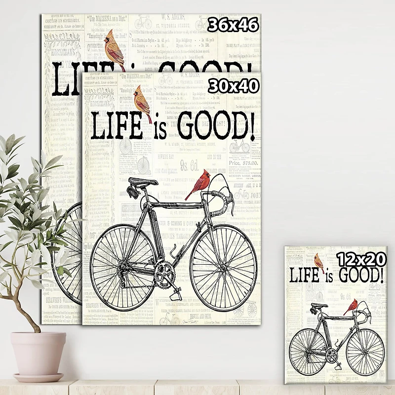 Designart - Bicycle With Cardinals C