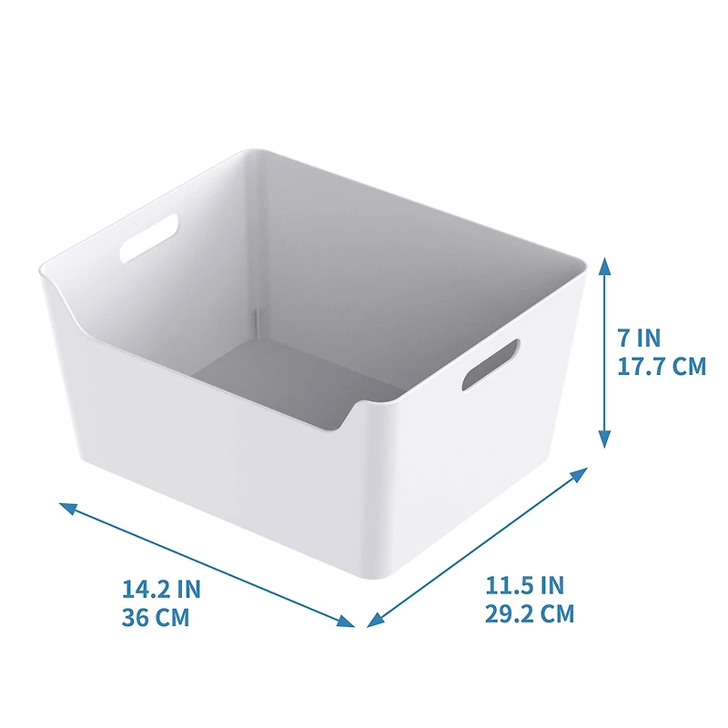 6 Pack: Extra Large White Open Storage Bin by Simply Tidy®