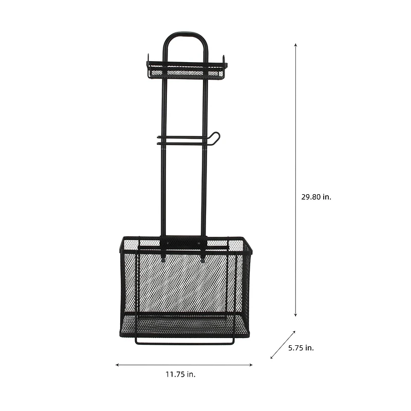 Bath Bliss Mesh Collection Matte Black Adjustable Bathroom Organizer