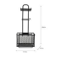 Bath Bliss Mesh Collection Matte Black Adjustable Bathroom Organizer