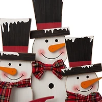 Glitzhome® 18" Wooden Snowman Family Décor Accent