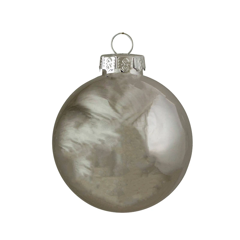 40ct. Shiny & Matte Silver Glass Ball Ornaments