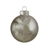 40ct. Shiny & Matte Silver Glass Ball Ornaments