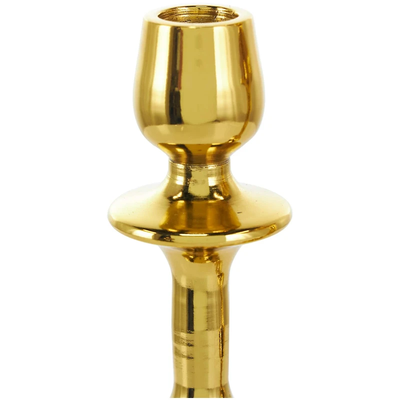 Gold Aluminum Candle Holder Set