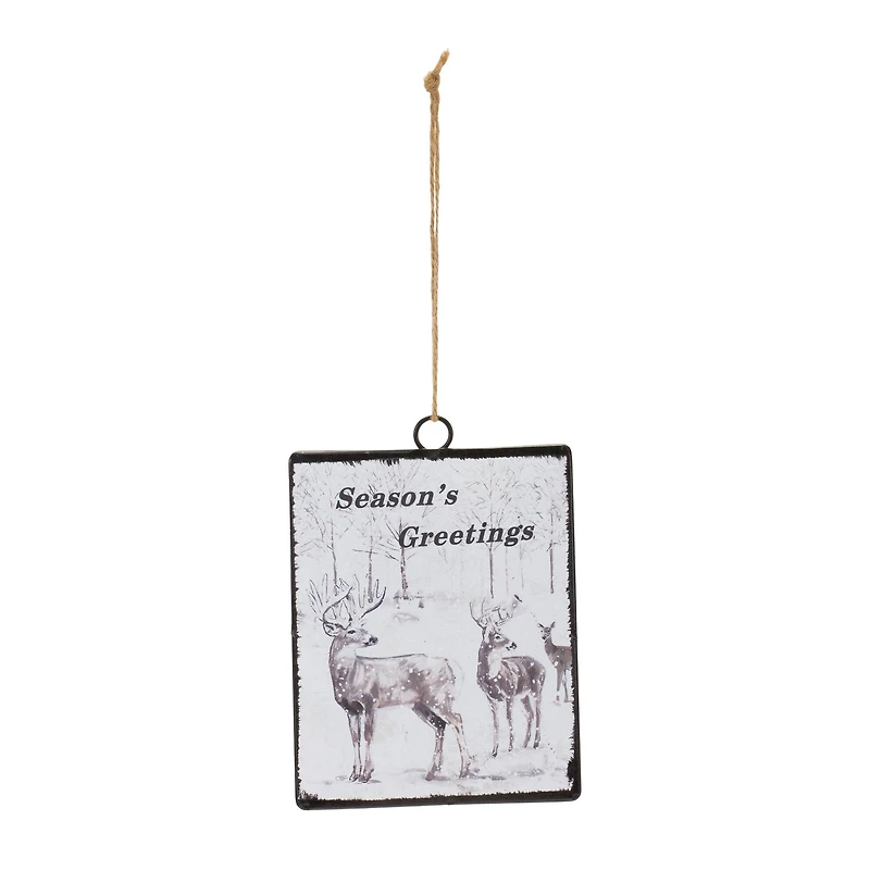 12ct. 6.25" Glass Seasons Greetings Deer Ornament Set