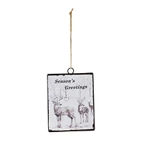 12ct. 6.25" Glass Seasons Greetings Deer Ornament Set