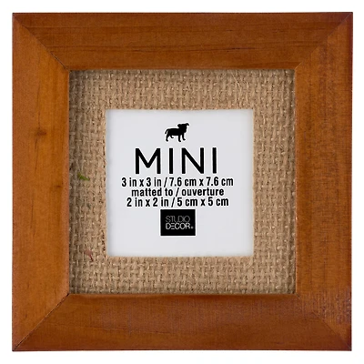 24 Pack: Mini Walnut Frame with Burlap Mat by Studio Décor®