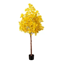 5ft. Pre-Lit Yellow Autumn Maple Artificial Fall Tree with 250 Warm White LED Lights