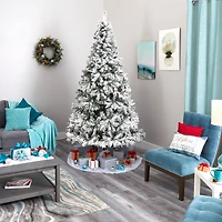 8ft. Pre-Lit White River Mountain Pine Artificial Christmas Tree, Clear LED Lights