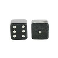 Green Marble Dice Decorative Bookends with White Accents