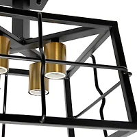 Lalia Home 12.4" Ironhouse Black 4-Light Squared Semi Flush Mount