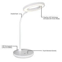 OttLite® Rechargeable LED Ring Desk Lamp