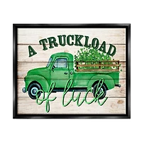 Stupell Industries Truckload Of Luck St Patrick's Day Farmhouse Floater Framed Art