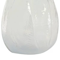 16" White Contemporary Glass Vase