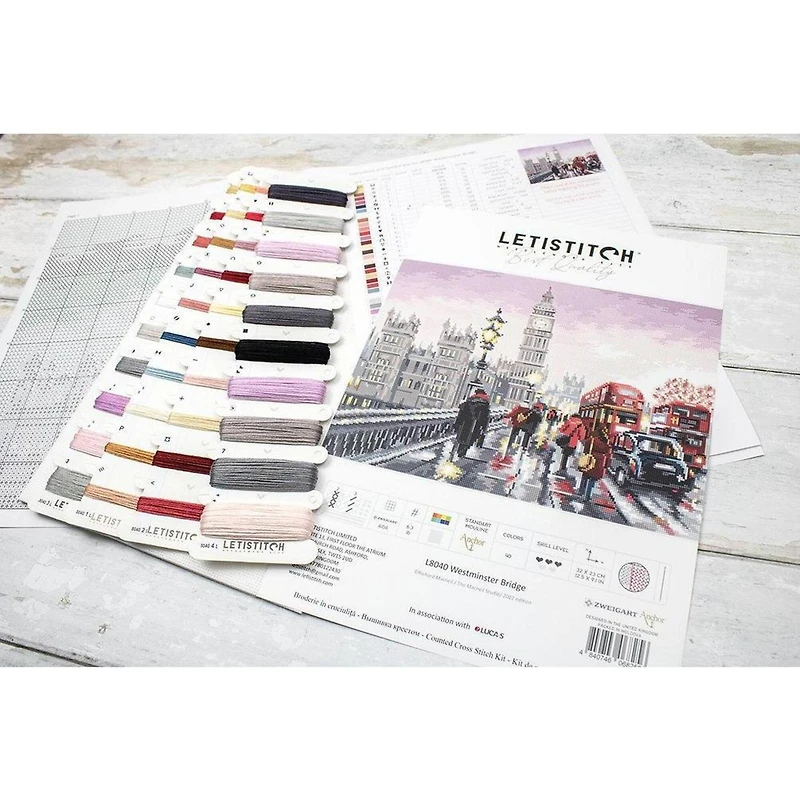 LetiStitch Westminster Bridge Counted Cross Stitch Kit