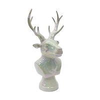 13.25" Iridescent White Reindeer Bust Tabletop Décor by Ashland®