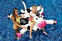 Swimline LOL! Series 54" Inflatable Black & White Cow Pool Float