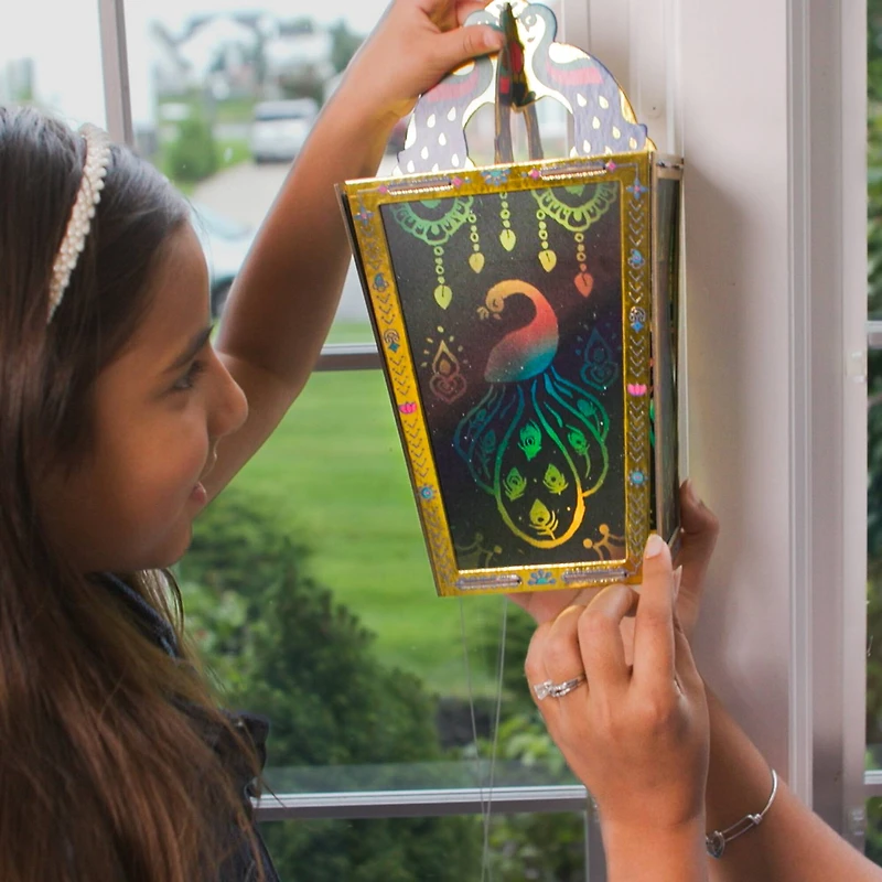 Kulture Khazana Rangoli Mandala Scratch Art Lantern DIY Craft Kit